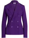 Polo Ralph Lauren Desmond Double-breasted Couture Suiting Wool Blazer In Purple