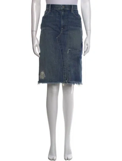 Pre-owned Polo Ralph Lauren Distressed Accents Midi Length Skirt In Brown