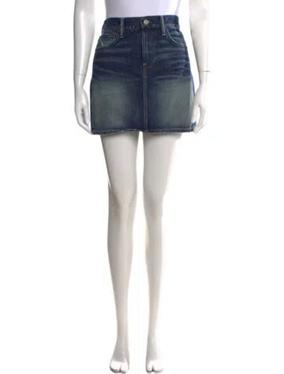 Pre-owned Polo Ralph Lauren Distressed Accents Mini Skirt In Blue