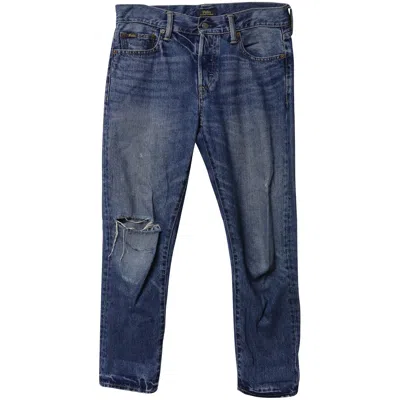 Polo Ralph Lauren Distressed Boyfriend Jeans In Blue Denim