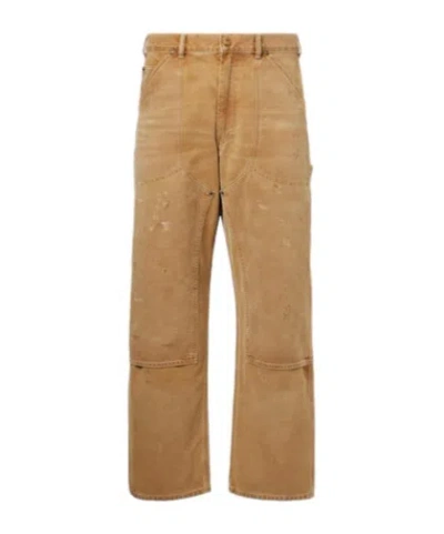 Polo Ralph Lauren Distressed Cotton Canvas Straight Pants In Animal Print