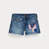 Polo Ralph Lauren Distressed Cotton Denim Short In Pepper Wash