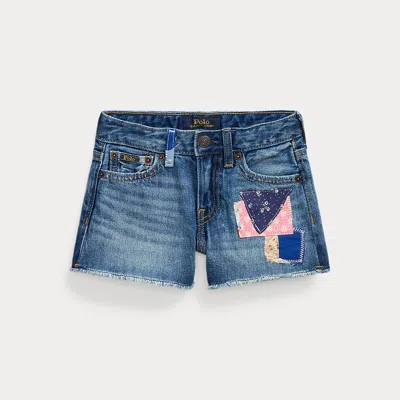 Polo Ralph Lauren Kids' Distressed Cotton Denim Short In Navy