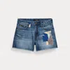 Polo Ralph Lauren Distressed Cotton Denim Short In Pepper Wash