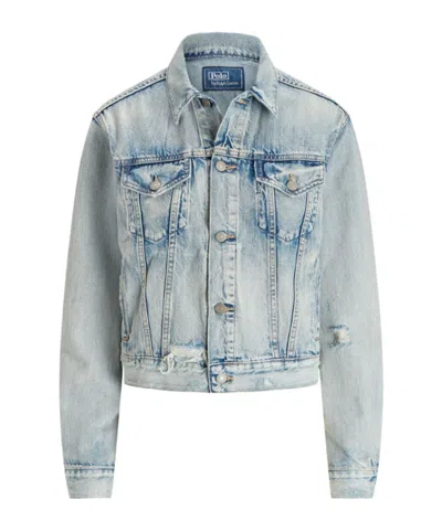 Polo Ralph Lauren Distressed Denim Jacket In Blue