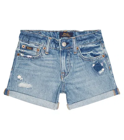 Polo Ralph Lauren Kids' Distressed Denim Shorts In Rigid Denim