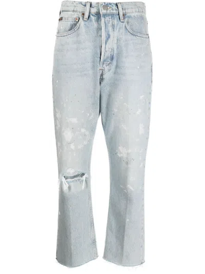 POLO RALPH LAUREN DISTRESSED-EFFECT CROPPED JEANS