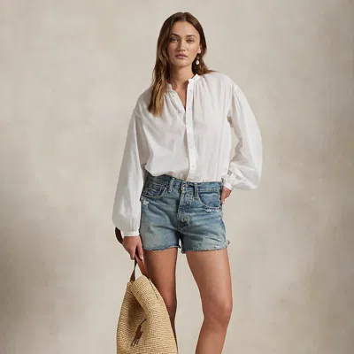 Polo Ralph Lauren Distressed-hem Denim Short In Mixco Wash