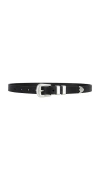 Polo Ralph Lauren Distressed Leather 4p Belt In Black