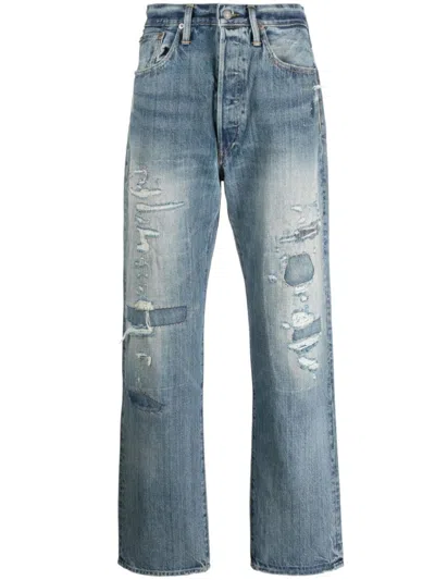 POLO RALPH LAUREN DISTRESSED STRAIGHT-LEG TROUSERS