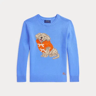 POLO RALPH LAUREN DOG-INTARSIA COTTON SWEATER