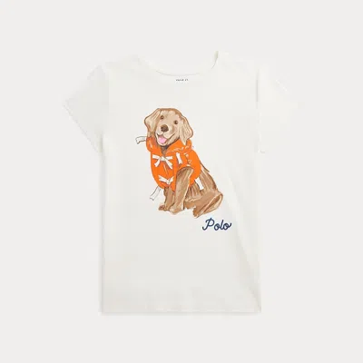 Polo Ralph Lauren Kids' Dog-print Cotton Jersey Tee In Nevis