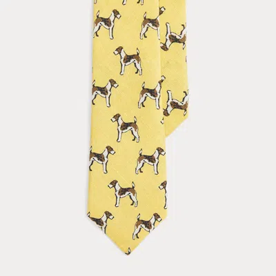 Polo Ralph Lauren Kids' Dog-print Linen Tie In Yellow