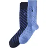 Polo Ralph Lauren Dot 2-pack Stretch Cotton Blend Socks In Blue