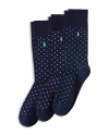 Polo Ralph Lauren Dot Crew Socks, Pack Of 3 In Blue
