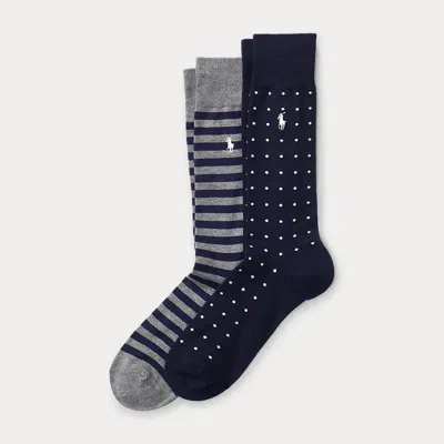 Polo Ralph Lauren Dot Stripe Sock 2-pack In Blue