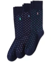 Polo Ralph Lauren Dotted Dress Socks In Navy/orange