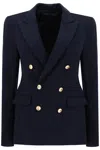 Polo Ralph Lauren Womens Shoulder Pads Long Sleeve Two-button Blazer In Park Avenue Navy