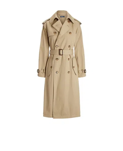 Polo Ralph Lauren Double-breasted Belted Trench Coat In Multi