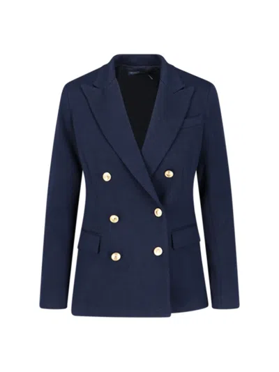 Polo Ralph Lauren Double-breasted Notched Blazer In Blue