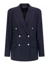 Polo Ralph Lauren Double-breasted Notched Blazer In Blue
