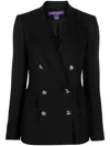 Polo Ralph Lauren Double-breasted Cashmere Blazer In Black