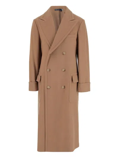 Polo Ralph Lauren Double-breasted Coat In Gold