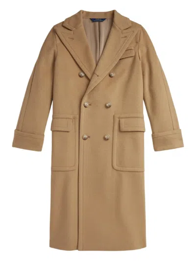 Polo Ralph Lauren Kids' Double-breasted Coat In Brown