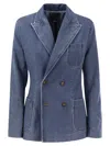 Polo Ralph Lauren Double-breasted Denim Blazer For Women In Blue