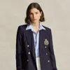 Polo Ralph Lauren Double-breasted Crest Blazer In Blue