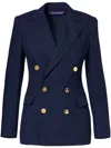 Polo Ralph Lauren Double-breasted Fitted Blazer In Blue