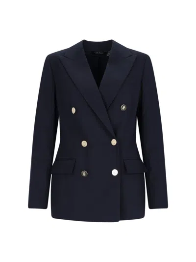Polo Ralph Lauren Double-breasted Notched Blazer In Blue