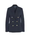 Polo Ralph Lauren Double-breasted Wool-blend Blazer In Blue