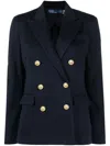 Polo Ralph Lauren Double-breasted Wool-blend Blazer In Blue