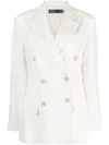 Polo Ralph Lauren Double-breasted Linen Blazer In White