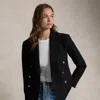 Polo Ralph Lauren Double-breasted Stretch-wool Blazer In Black