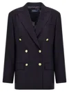 Polo Ralph Lauren Womens Wool Suit Separate Double-breasted Blazer In Blue