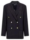Polo Ralph Lauren Womens Shoulder Pads Long Sleeve Two-button Blazer In Blue