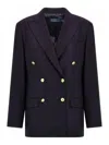 Polo Ralph Lauren Double-breasted Wool Blazer In Blue