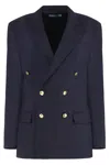 Polo Ralph Lauren Double-breasted Wool Blazer In Blue