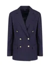 Polo Ralph Lauren Double-breasted Wool Blazer In Blue