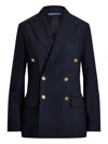 Polo Ralph Lauren Camden Wool Gabardine Double-breasted Jacket In Blue