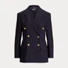 Polo Ralph Lauren Double-breasted Wool-blend Blazer In Blue