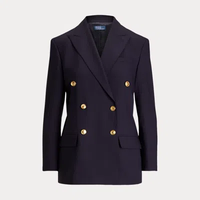 Polo Ralph Lauren Double-breasted Wool-blend Blazer In Blue