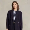 Polo Ralph Lauren Double-breasted Wool-blend Blazer In Blue