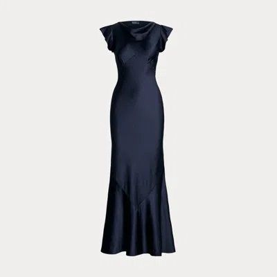 Polo Ralph Lauren Double-faced Satin Dress In Blue