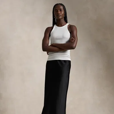 Polo Ralph Lauren Double-faced Satin Skirt In Black