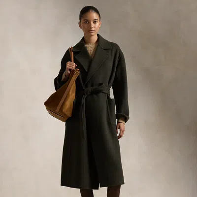 Polo Ralph Lauren Double-faced Wool Wrap Coat In Green