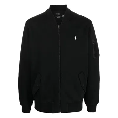 Polo Ralph Lauren Double Knit Bomber Jacket In Black
