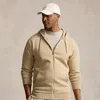 Polo Ralph Lauren Double-knit Full-zip Hoodie In Classic Khaki